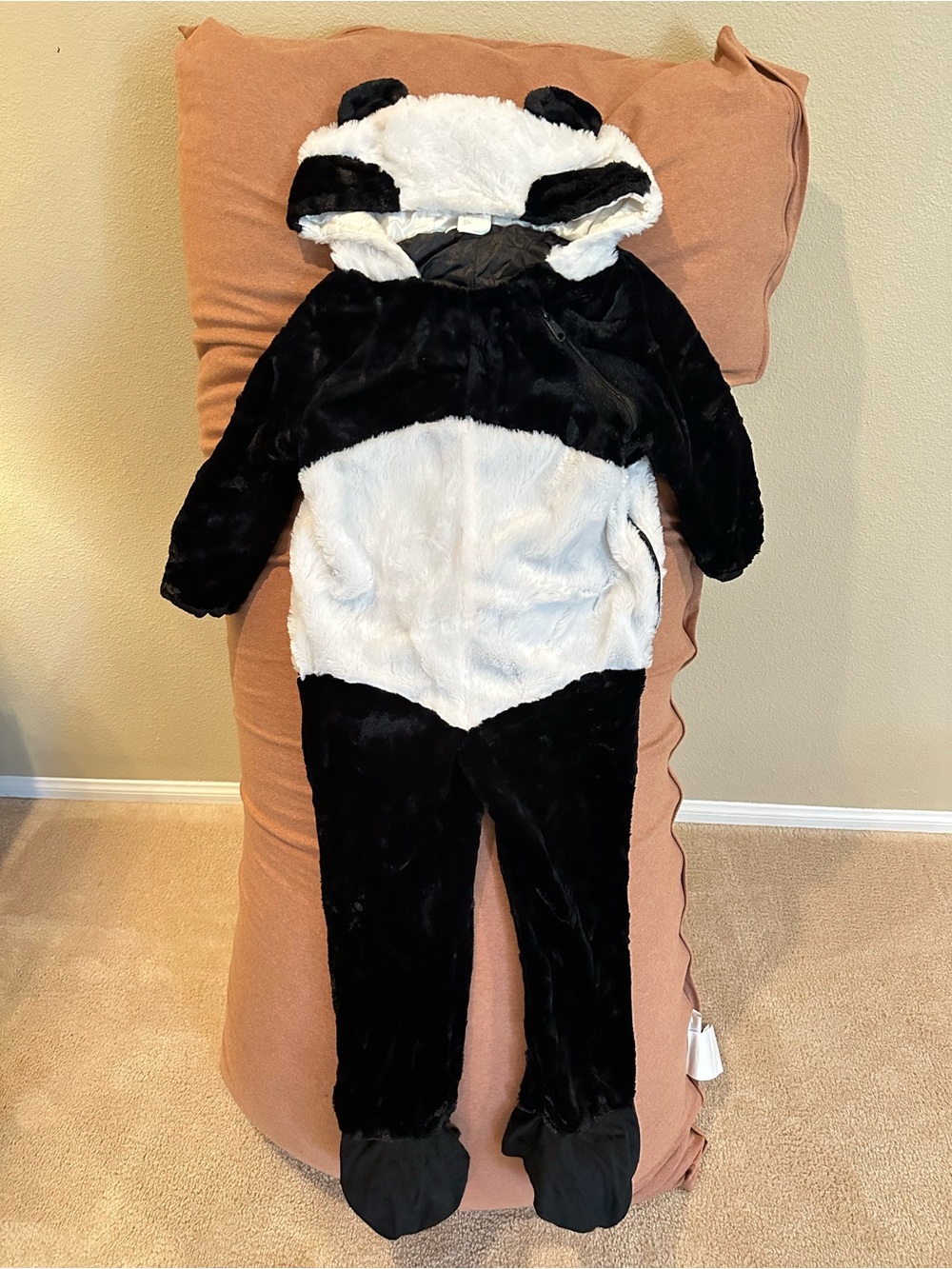 Target Kids Panda Plush Costume - Black & White Hooded One-Piece